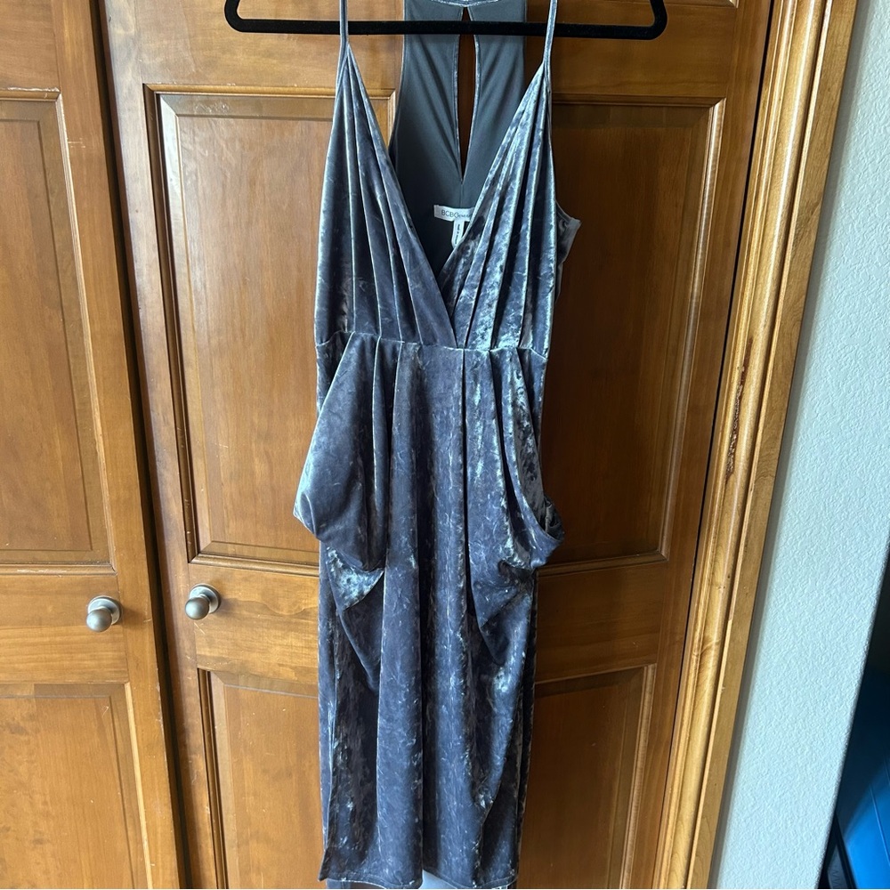 BCBGeneration Gray Velvet Gown